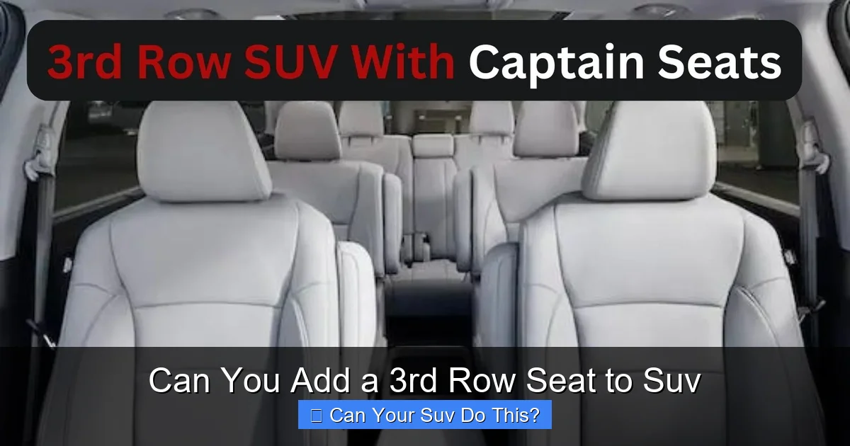 Can You Add a 3rd Row Seat to Suv