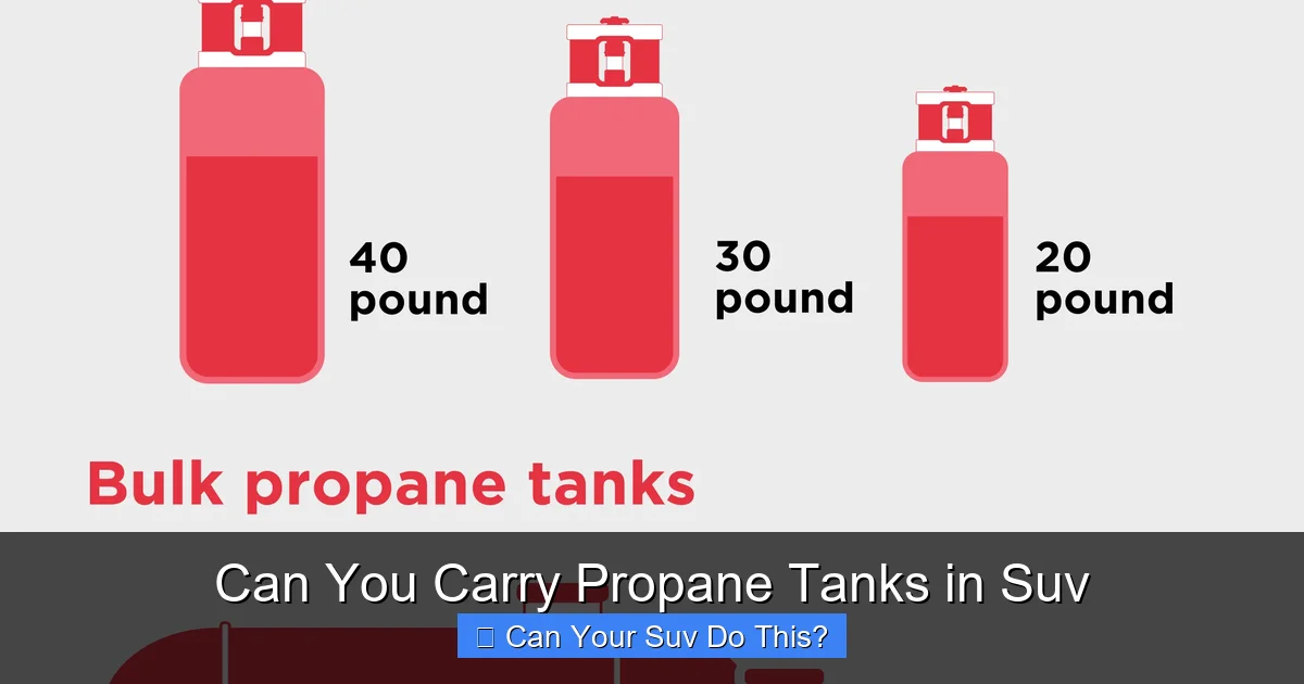 Can You Carry Propane Tanks in Suv