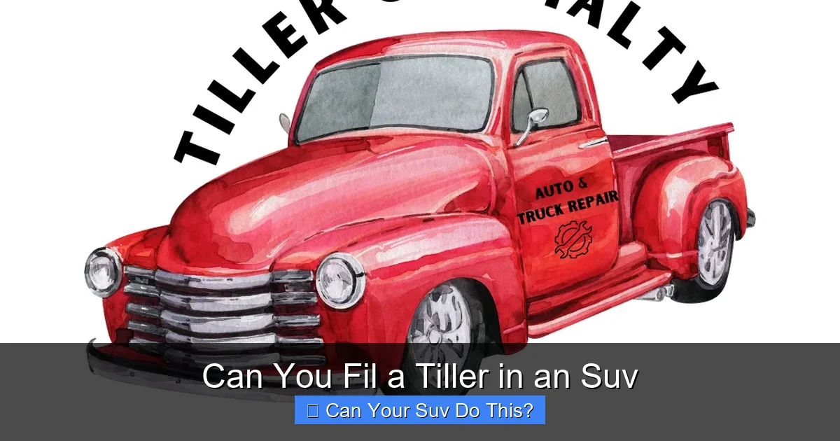 Can You Fil a Tiller in an Suv