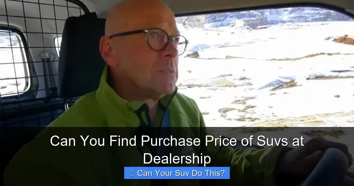 Can You Find Purchase Price of Suvs at Dealership