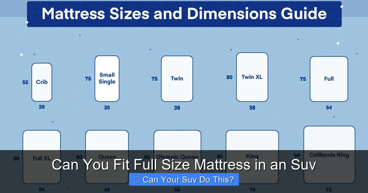 Can You Fit Full Size Mattress in an Suv
