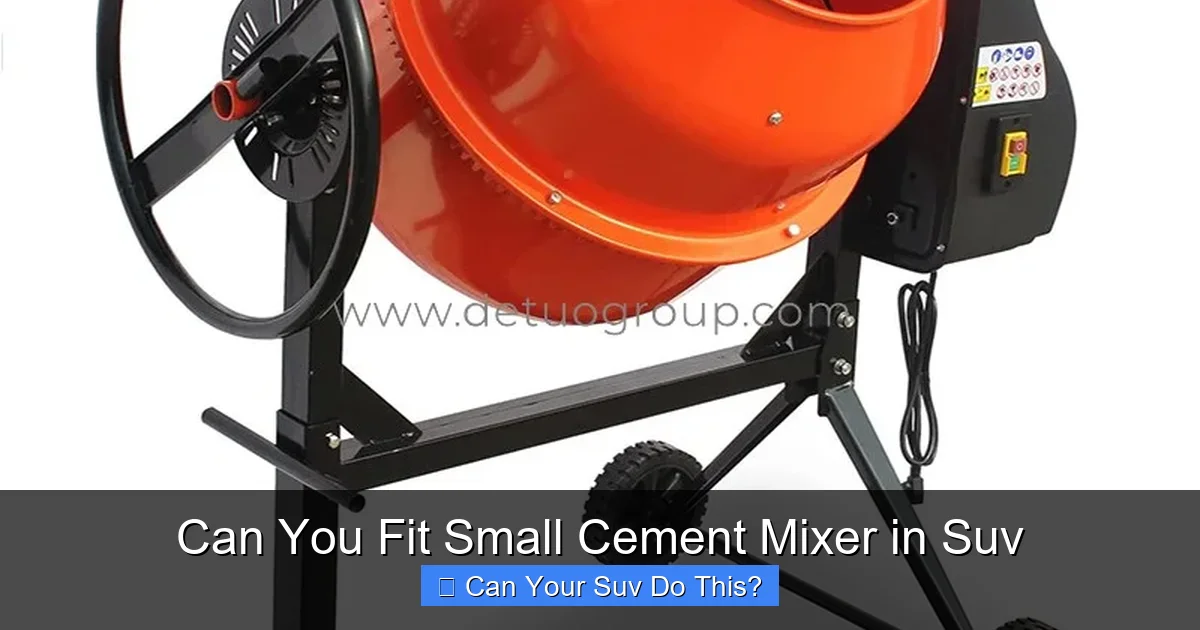 Can You Fit Small Cement Mixer in Suv