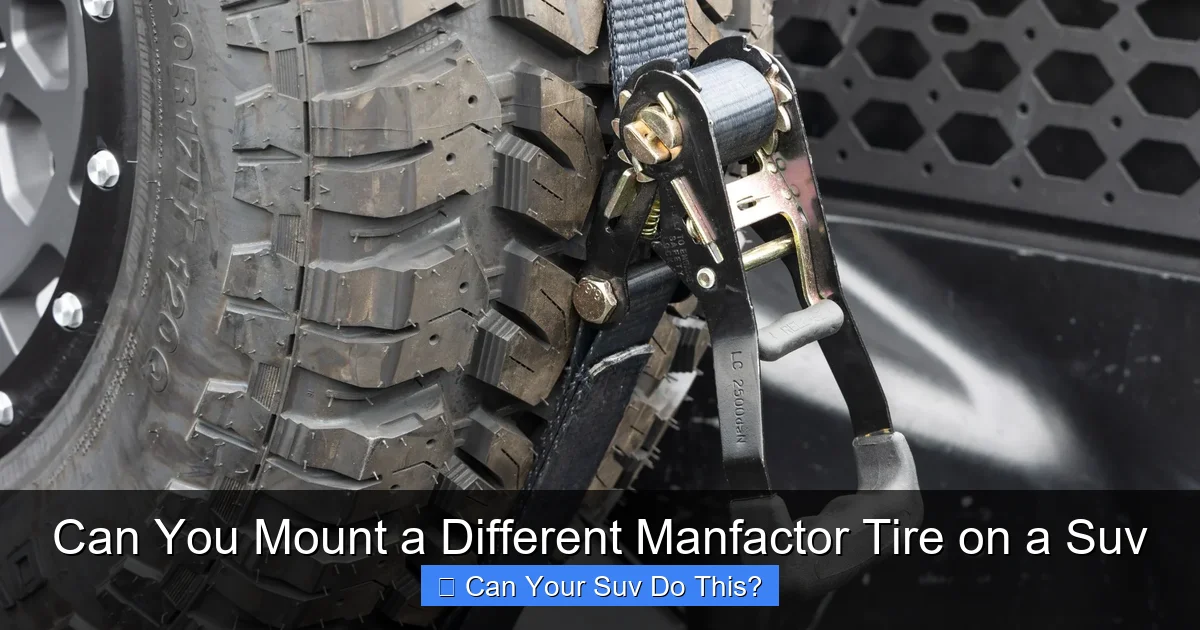 Can You Mount a Different Manfactor Tire on a Suv