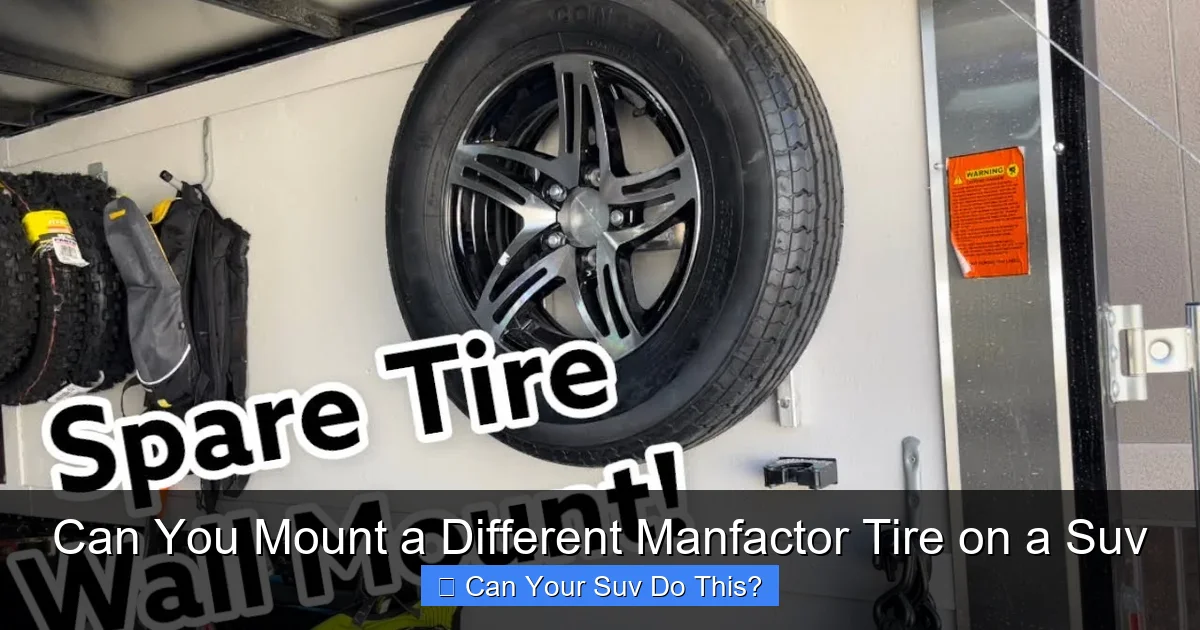 Can You Mount a Different Manfactor Tire on a Suv