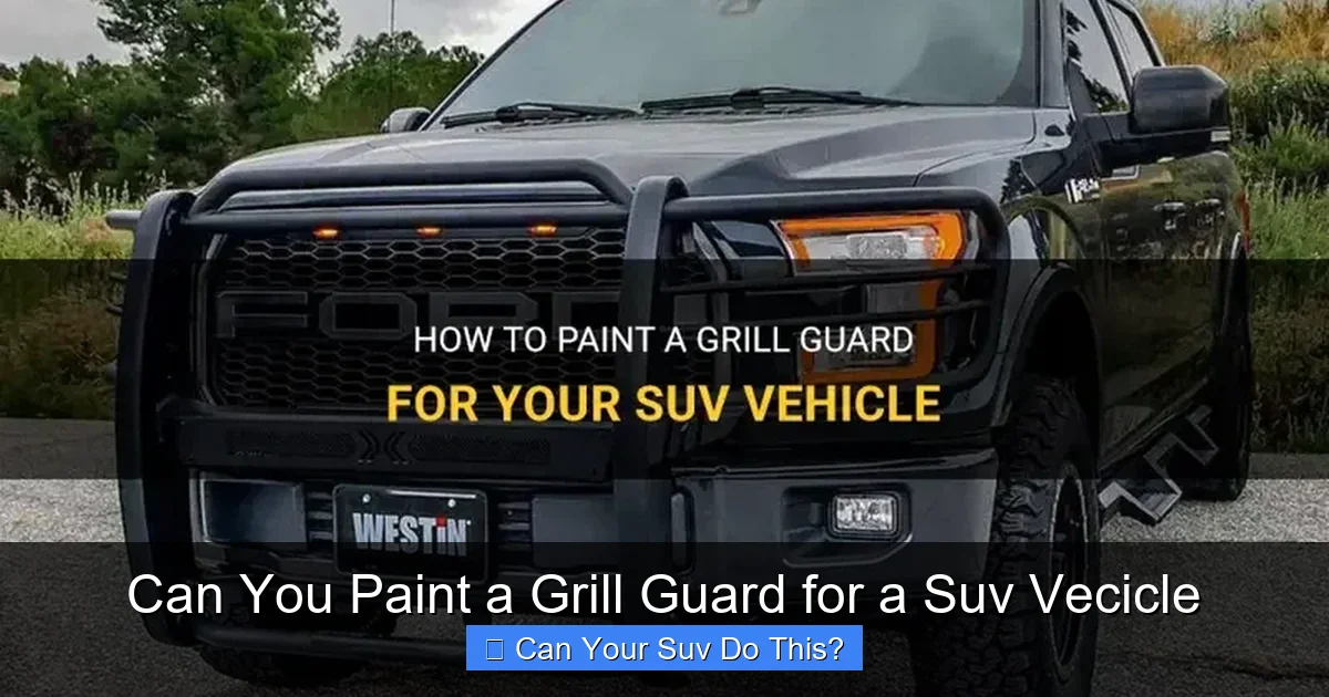 Can You Paint a Grill Guard for a Suv Vecicle
