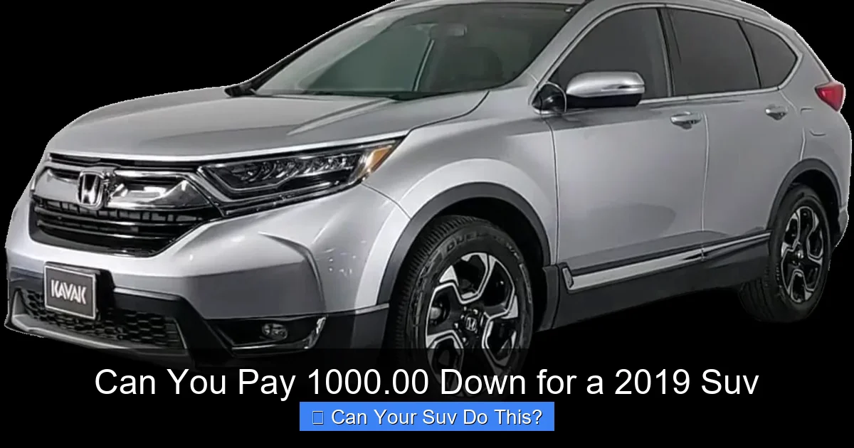 Can You Pay 1000.00 Down for a 2019 Suv