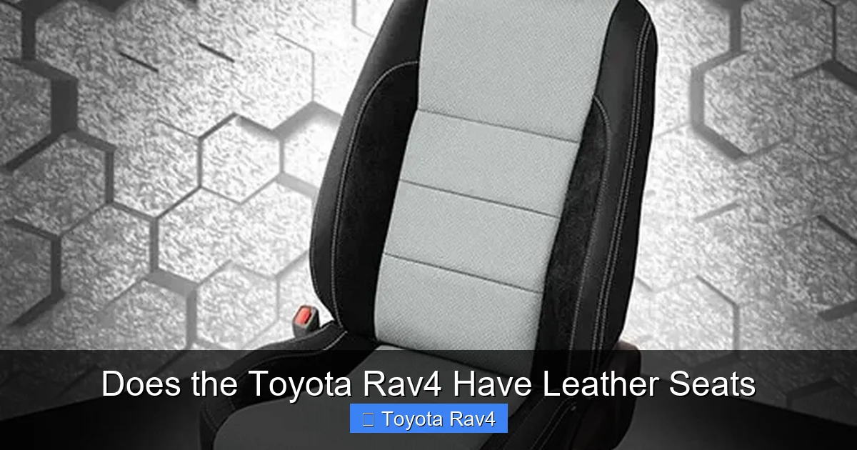 Does the Toyota Rav4 Have Leather Seats