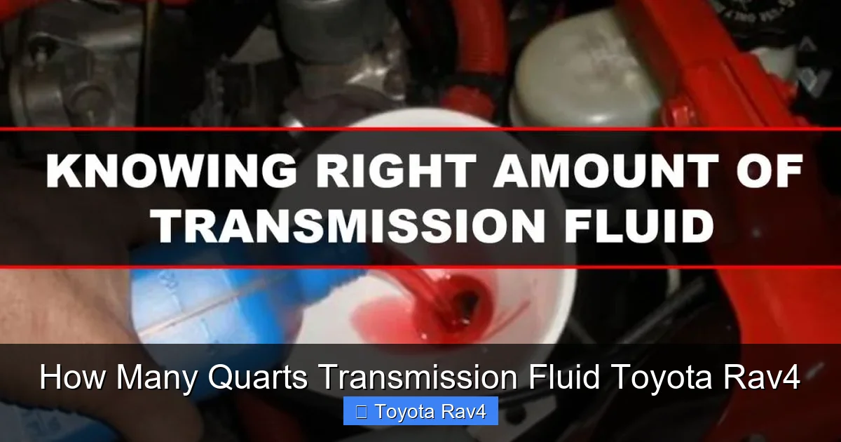 How Many Quarts Transmission Fluid Toyota Rav4