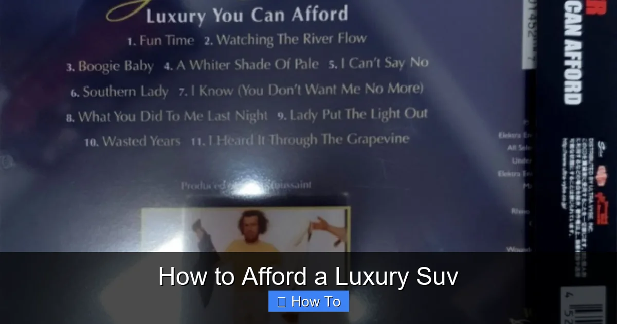 How to Afford a Luxury Suv