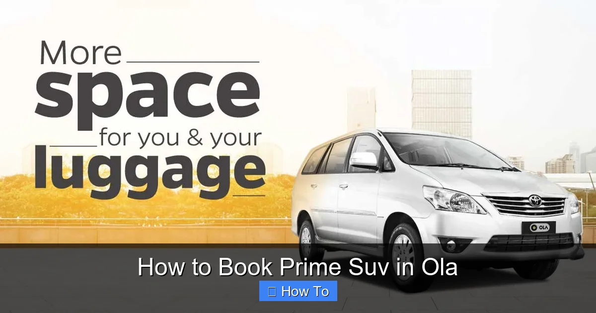 How to Book Prime Suv in Ola
