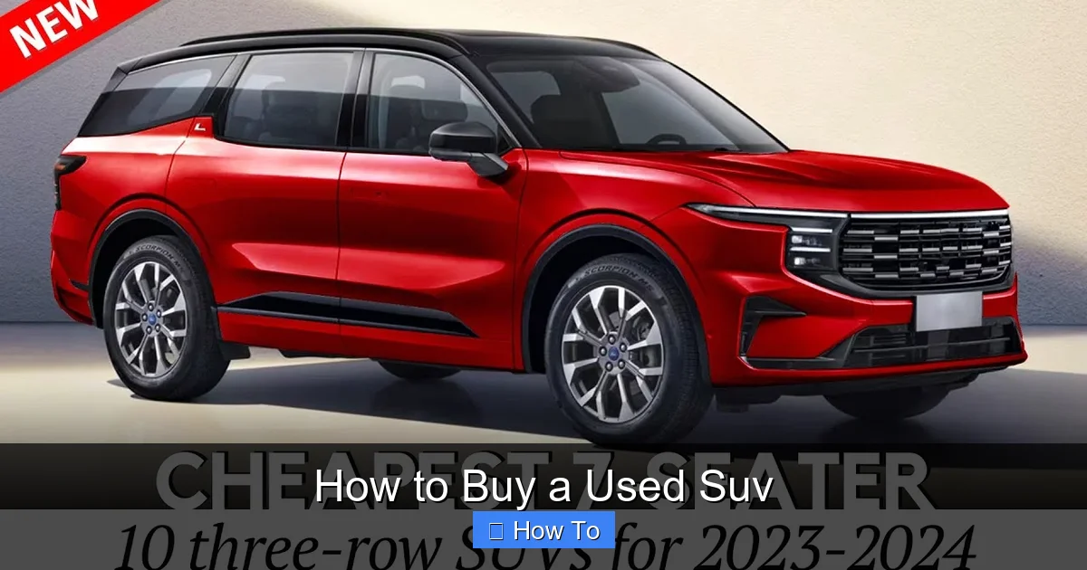 How to Buy a Used Suv