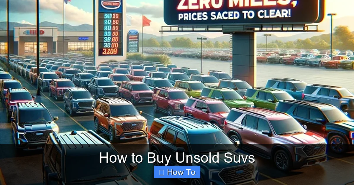 How to Buy Unsold Suvs