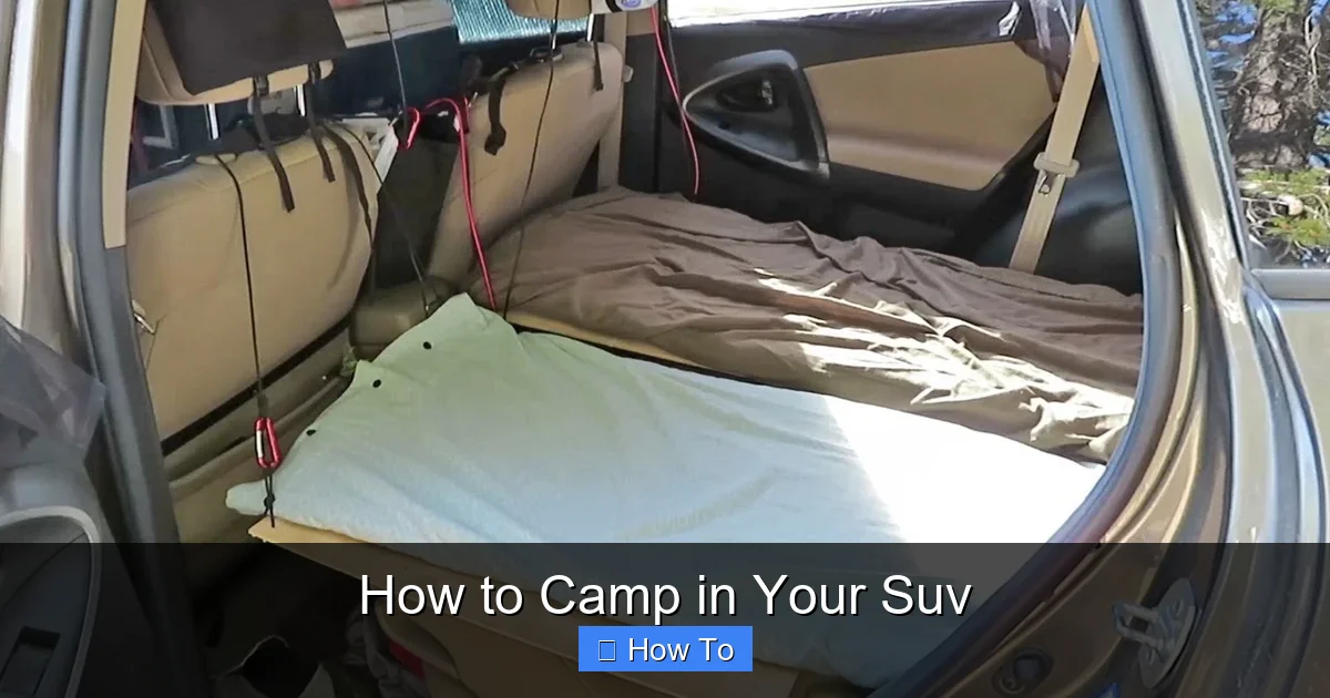 How to Camp in Your Suv