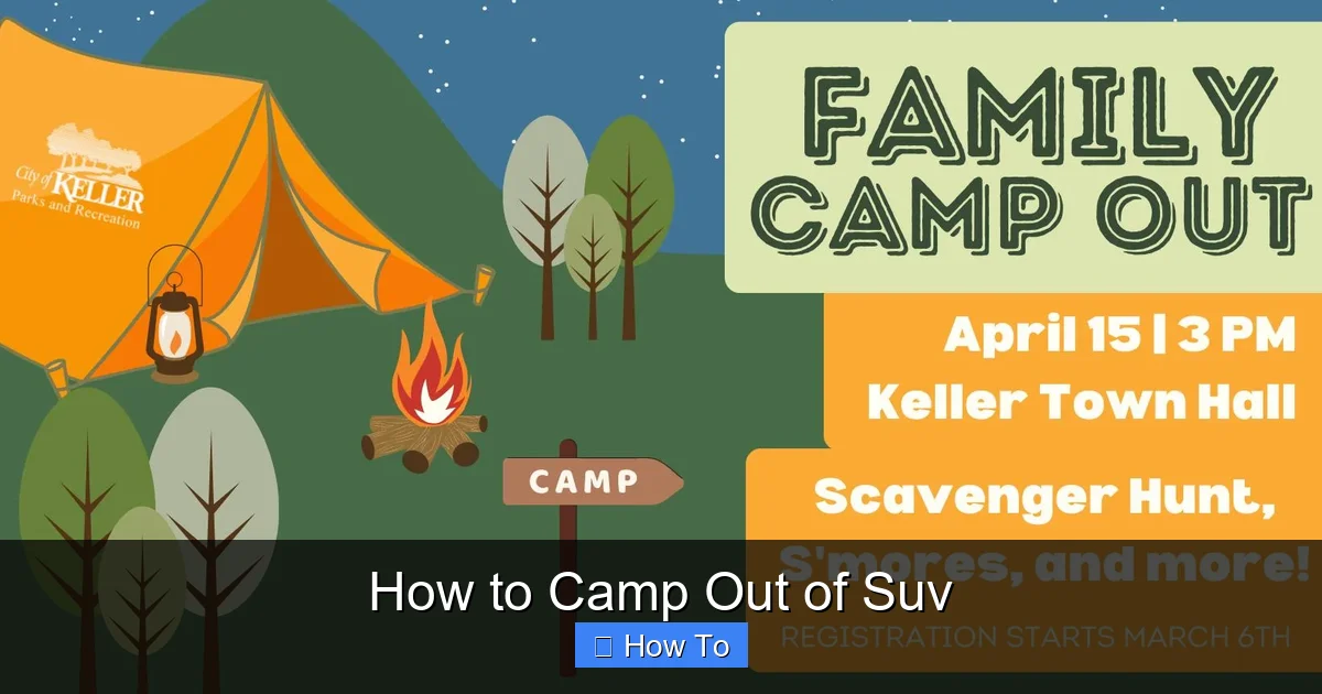 How to Camp Out of Suv