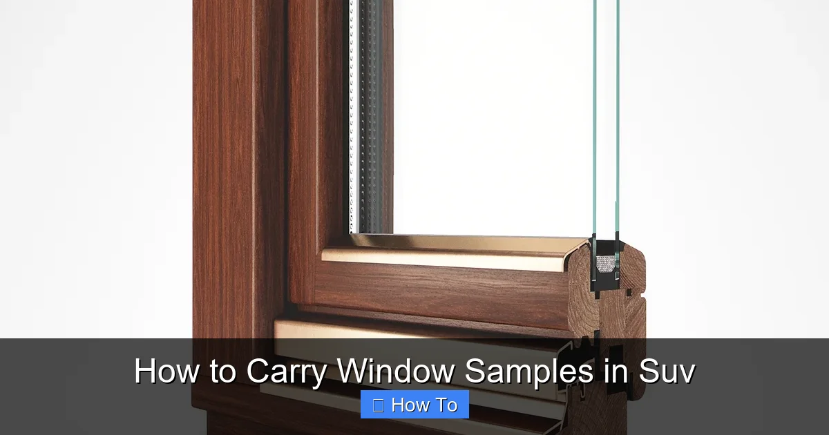 How to Carry Window Samples in Suv