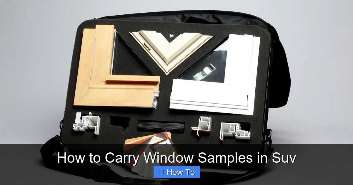 How to Carry Window Samples in Suv
