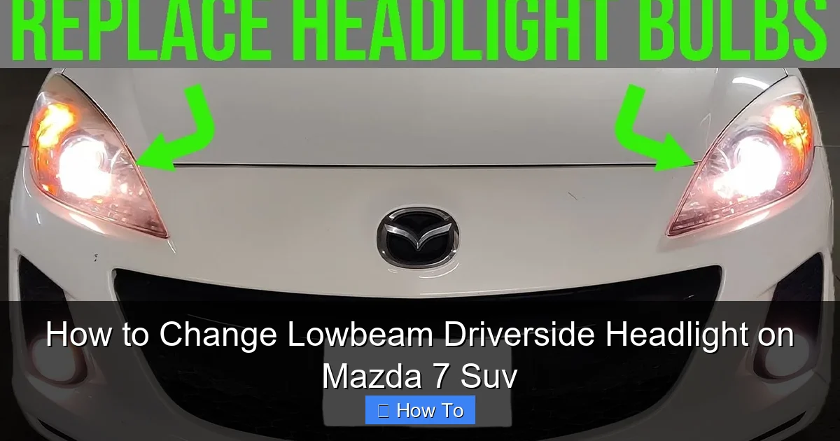 How to Change Lowbeam Driverside Headlight on Mazda 7 Suv