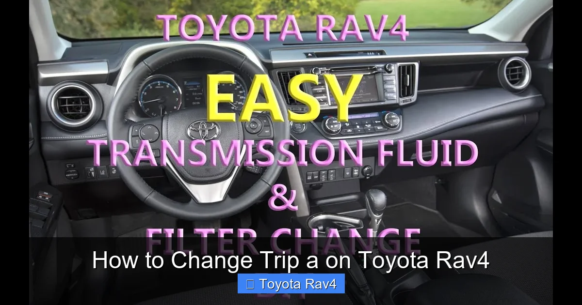 How to Change Trip a on Toyota Rav4