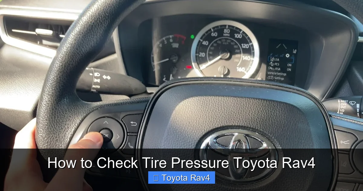 How to Check Tire Pressure Toyota Rav4