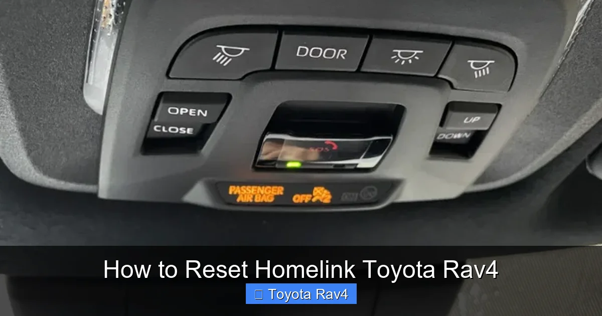 How to Reset Homelink Toyota Rav4