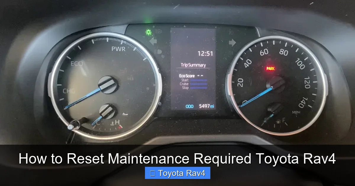 How to Reset Maintenance Required Toyota Rav4