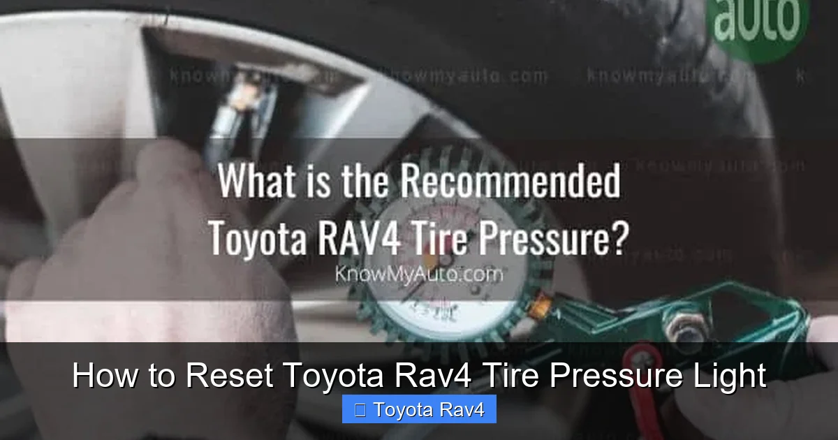 How to Reset Toyota Rav4 Tire Pressure Light