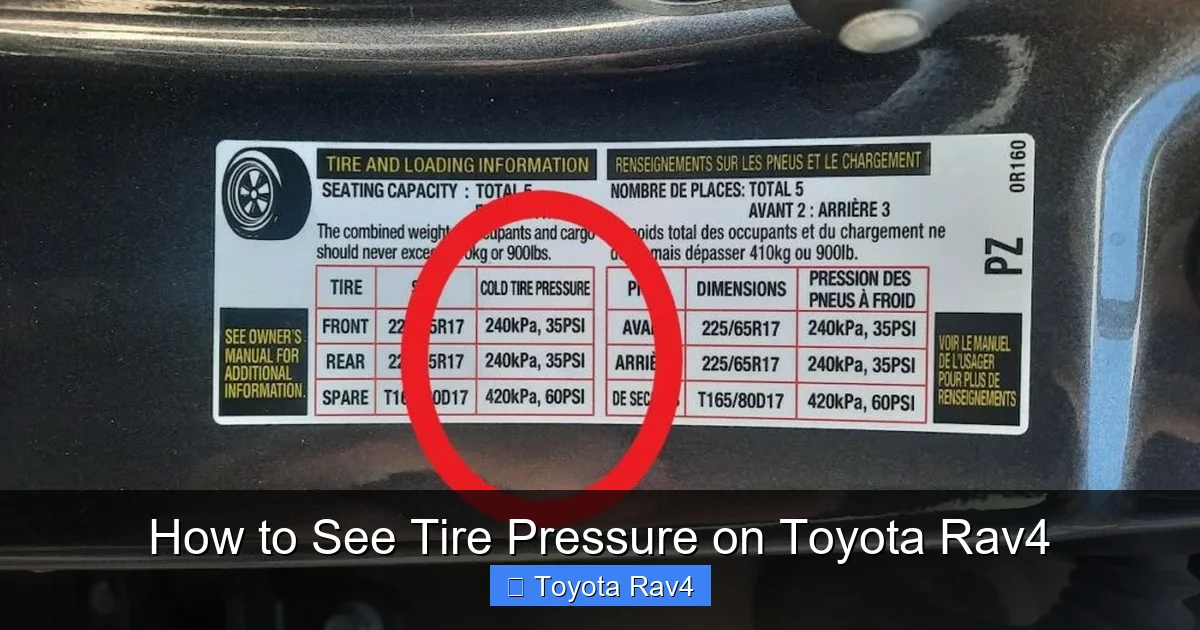 How to See Tire Pressure on Toyota Rav4