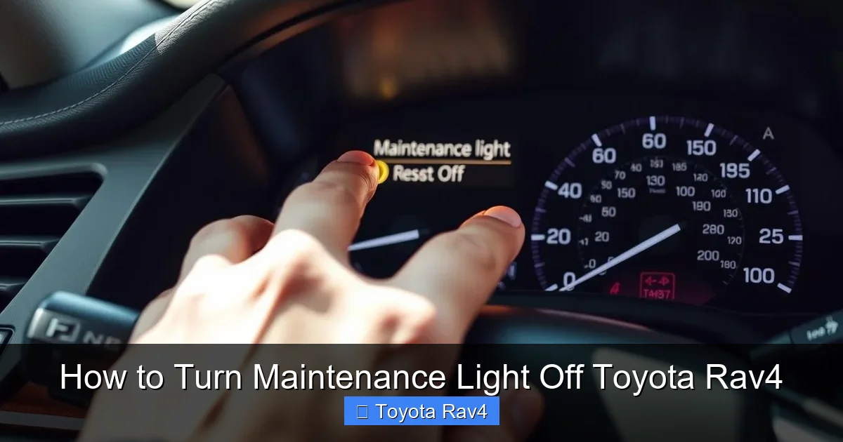 How to Turn Maintenance Light Off Toyota Rav4