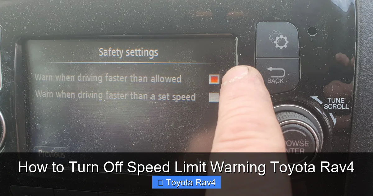 How to Turn Off Speed Limit Warning Toyota Rav4