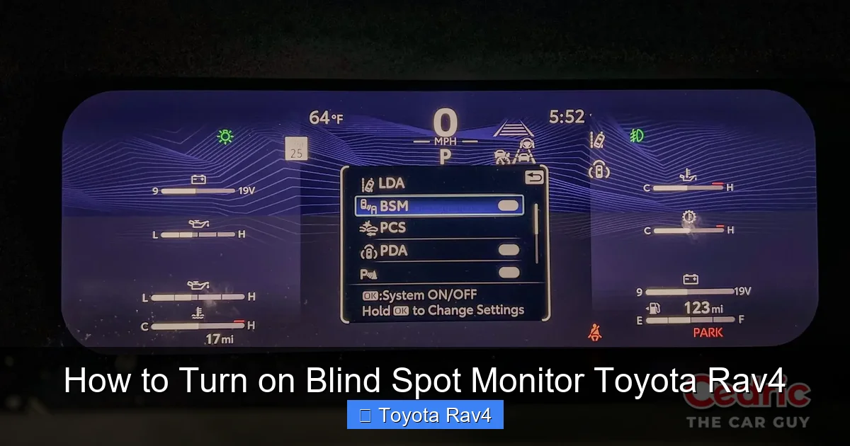 How to Turn on Blind Spot Monitor Toyota Rav4