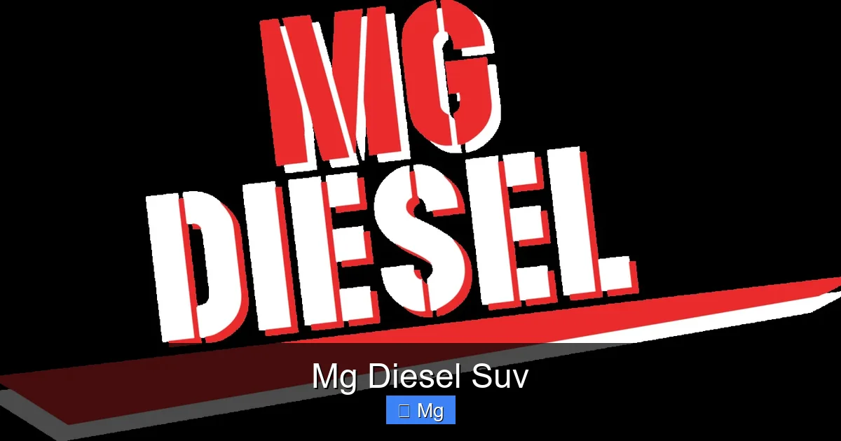 Mg Diesel Suv