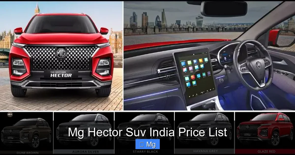 Mg Hector Suv India Price List