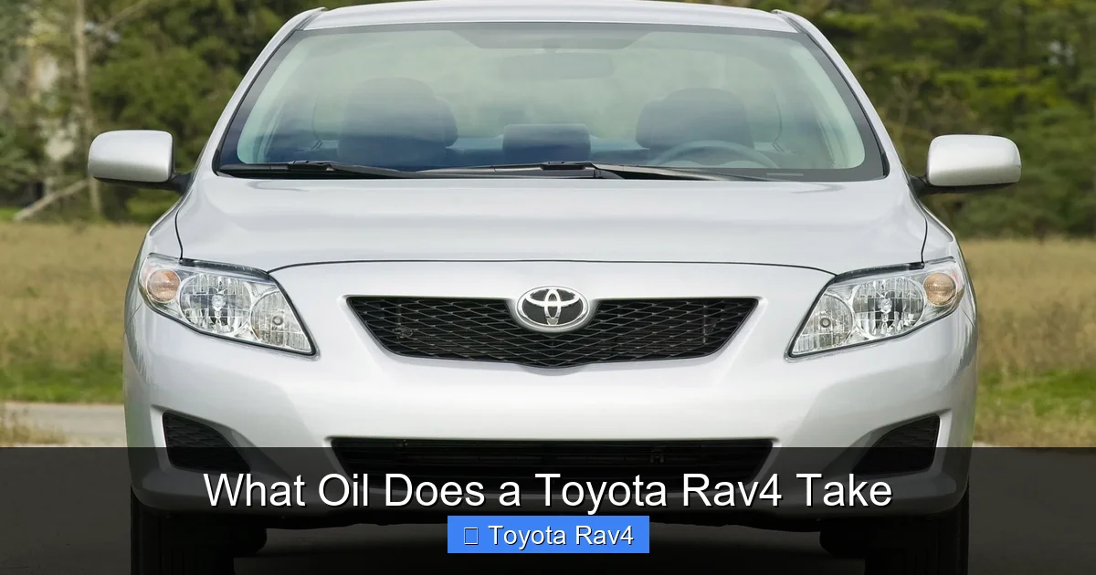 What Oil Does a Toyota Rav4 Take